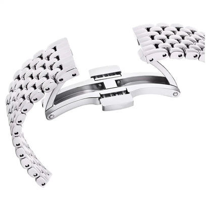 Swarovski Octea Chrono steel bracelet with fold-over clasp and integrated links