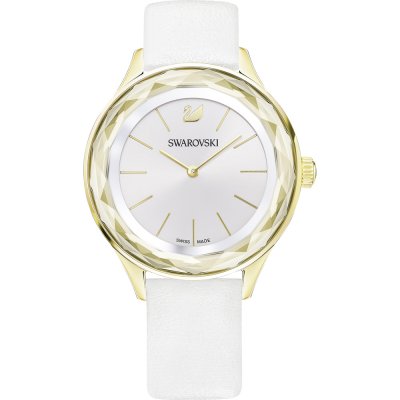 Swarovski Octea Nova Quartz White Dial White Leather Strap Women's Watch 5295337