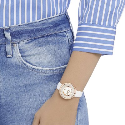 Swarovski Crystalline Pure Chrono White Dial Rose Gold Tone Women's Watch 5376083