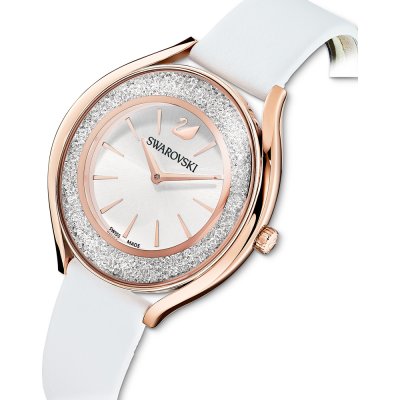 Swarovski Crystalline Aura Silver Dial White Leather Strap Women's Watch 5519453
