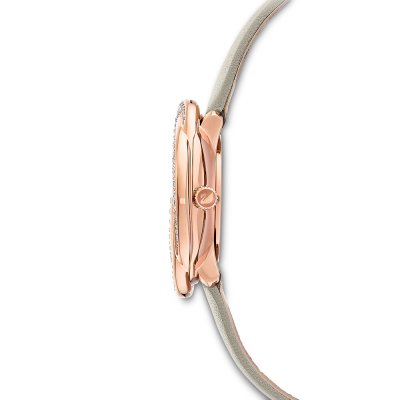 Swarovski Crystalline Aura Pave Ring Ivory Dial Rose Gold Tone Women's Watch 5552424