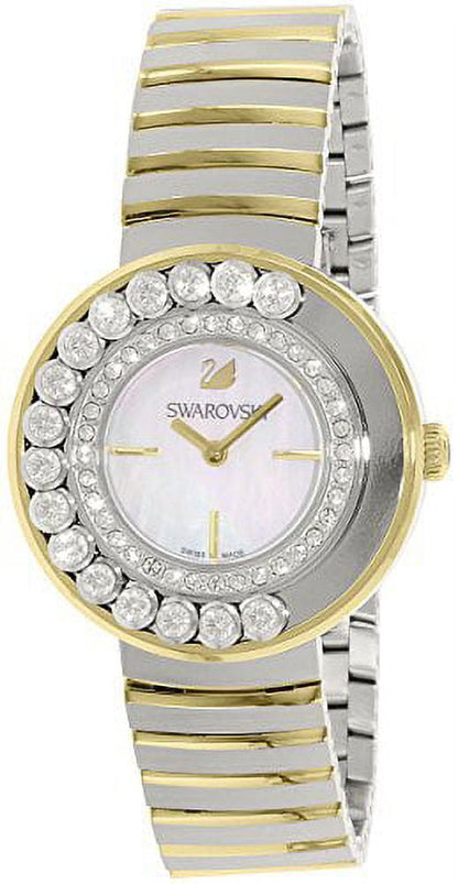 Swarovski Lovely Crystals Floating Zirconia White Dial Gold Tone Women's Watch 1187022