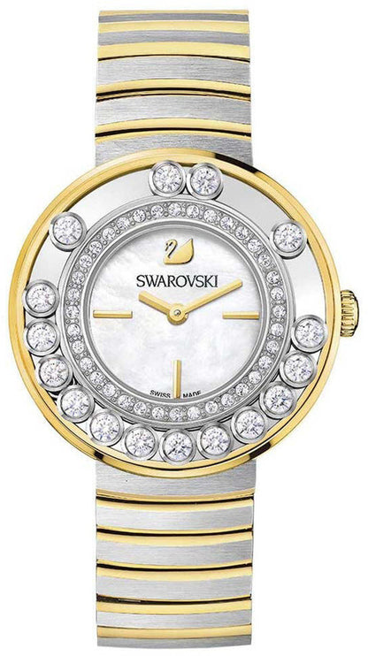 Swarovski Lovely Crystals Floating Zirconia White Dial Gold Tone Women's Watch 1187022