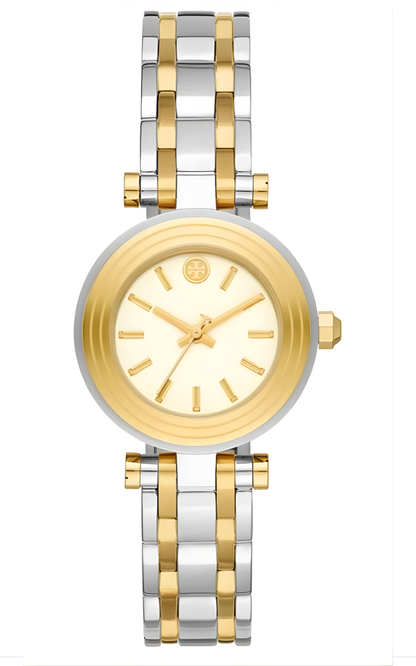 Tory Burch Gold Tone St Steel Ivory Dial Women's Watch TBW9013