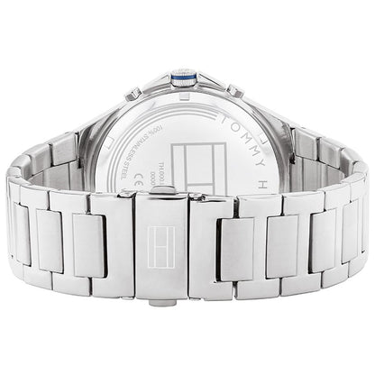 Tommy Hilfiger 1792054 case back showing silver stainless steel bracelet clasp detail
