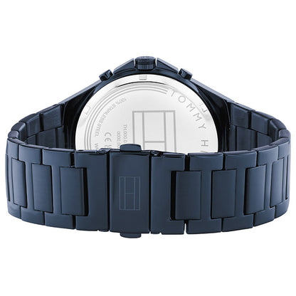 Tommy Hilfiger Justin watch caseback showing metal case with engraved details