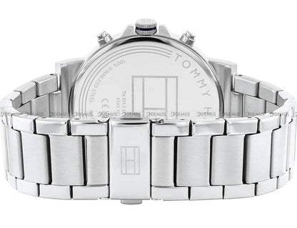 Back view of Tommy Hilfiger Tyson watch showing stainless steel case back and bracelet clasp