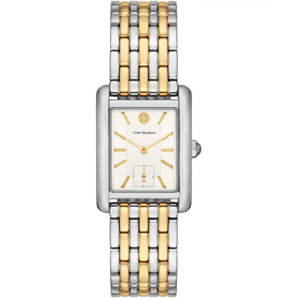 Tory Burch Eleanor White Dial Two Tone Steel Strap Watch for Women - TBW1070