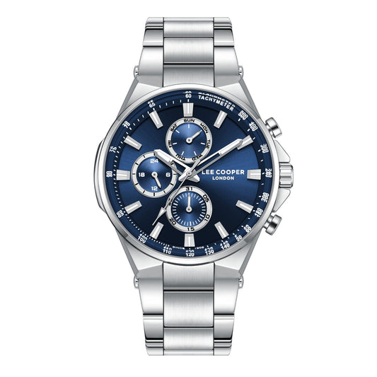 Lee Cooper Contemporary Multifunction Blue Dial Silver Watch - LC08219.390