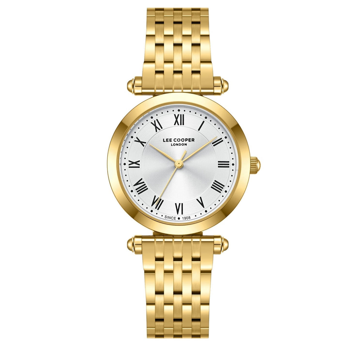 Lee Cooper Classic Roman Numeral Silver Dial Gold Watch - LC08290.130