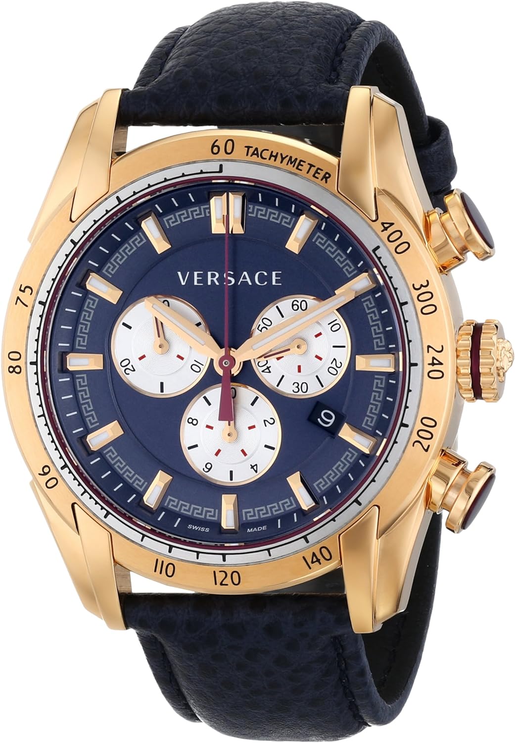 Versace V-Ray Rose Gold Leather Strap Men's Watch VDB030014