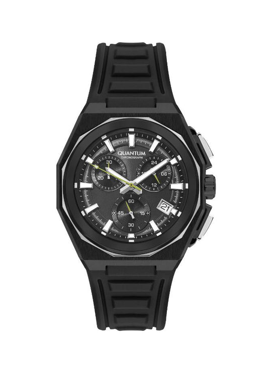 Quantum Black Chronograph Silicone Strap Men's Watch  PWG1078.651 - Showtime Watches