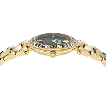 Versace Reve Lady Black Dial Gold Watch - VE8B00624