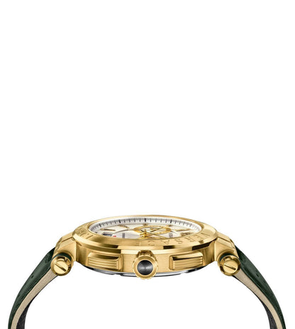 Versace Aion Chronograph Green Leather Strap Men's Watch - VBR020017