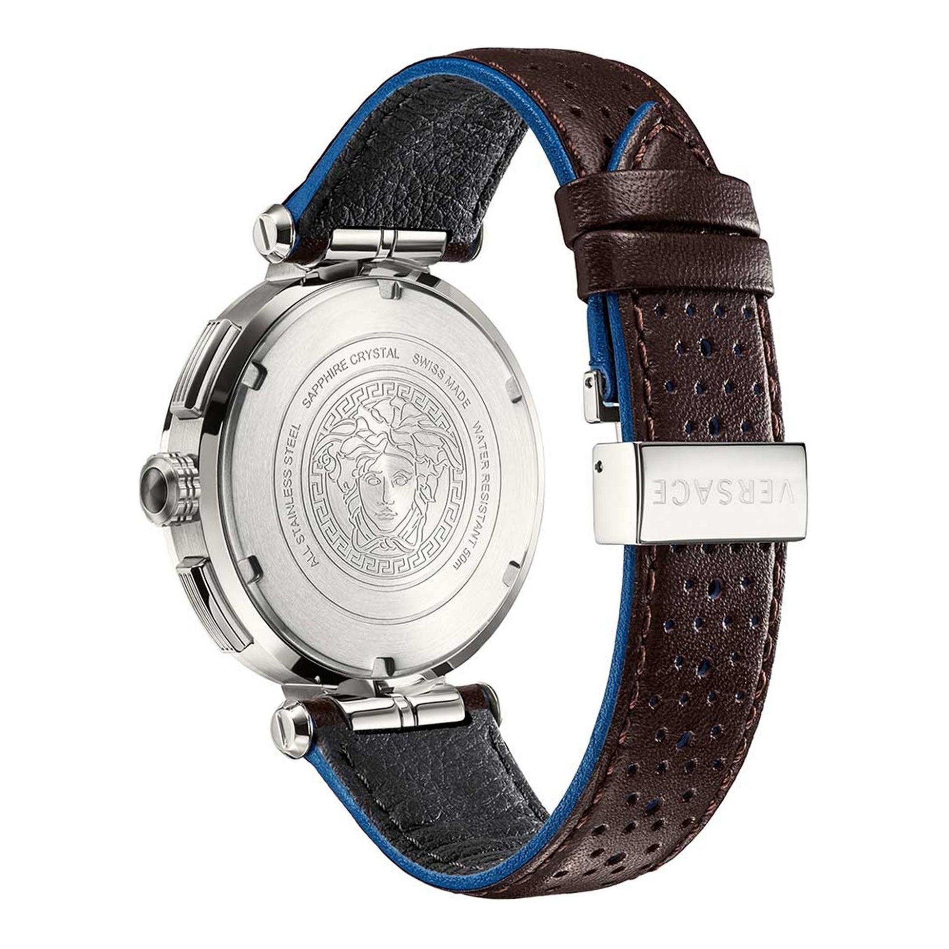 Versace Aion Chronograph Leather Strap Men's Watch VBR010017