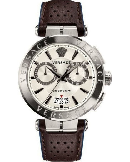 Versace Aion Chronograph Leather Strap Men's Watch VBR010017