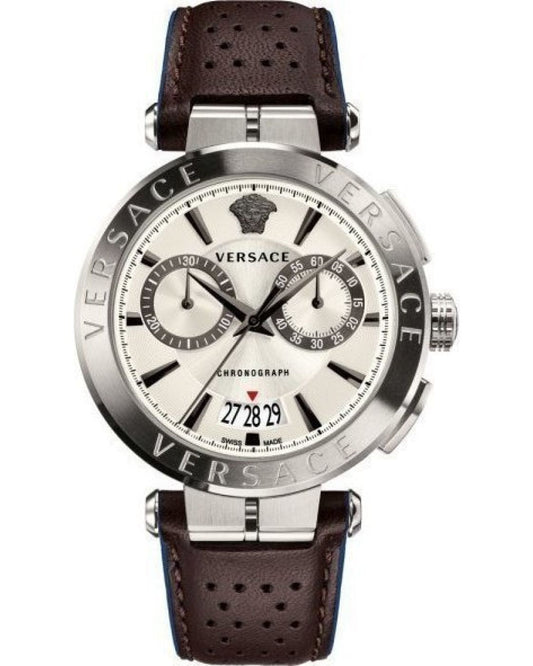 Versace Aion Chronograph Leather Strap Men's Watch VBR010017
