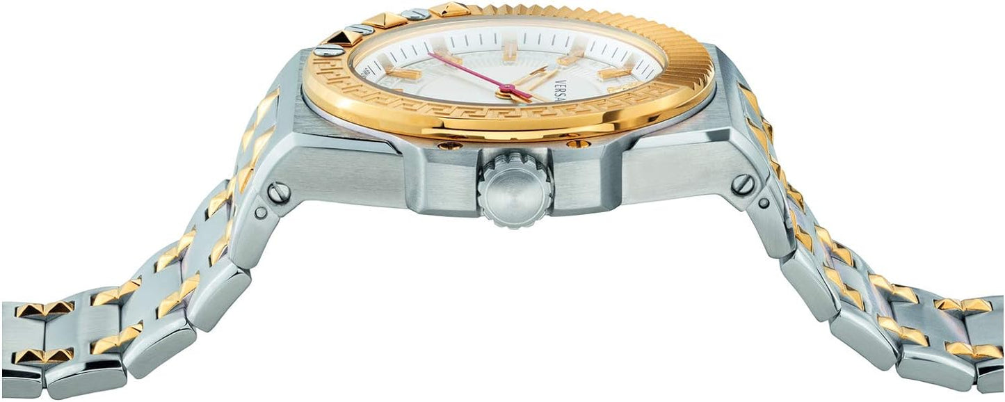 Versace Chain Reaction Quartz Silver Dial Men's Watch - VEDY00519