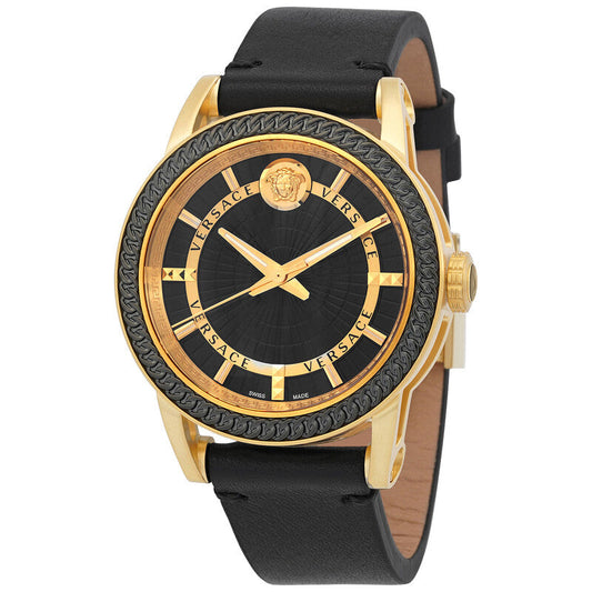 Versace Code Quartz Men's Black Guilloche Dial Watch VEPO00320