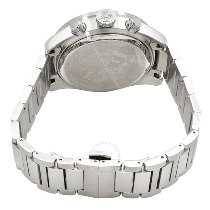 Versace Greca Dome Swiss Made Chronograph Blue Dial Silver Watch - VE6K00323