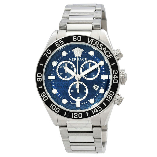 Versace Greca Dome Chronograph Quartz Blue Dial Men's Watch VE6K00323
