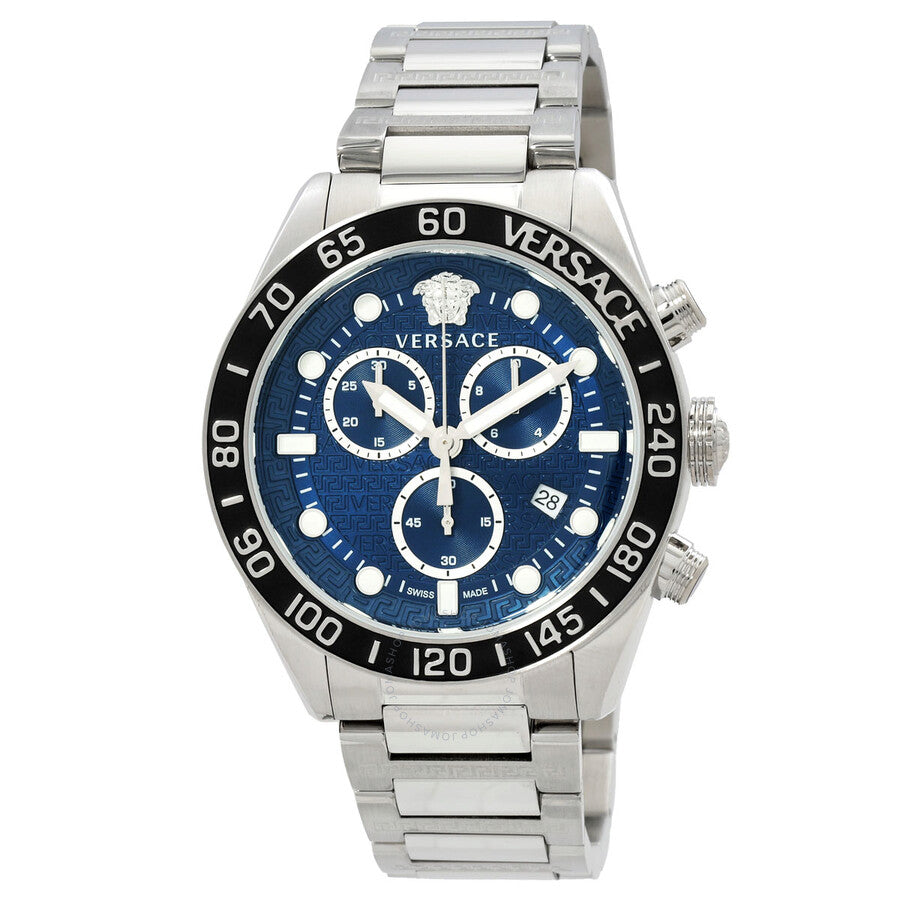Versace Greca Dome Chronograph Quartz Blue Dial Men's Watch - VE6K00323