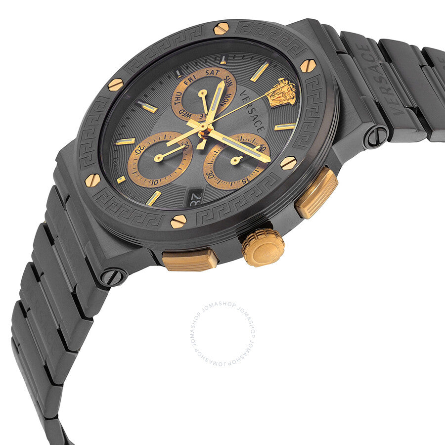 Versace Greca Logo Chronograph Quartz Grey Dial Men's Watch VEZ900521