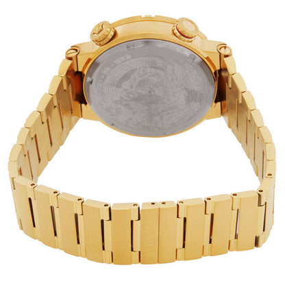 Versace Greca Logo Quartz Black Dial Gold Steel Strap Watch for Men - VE8G00624