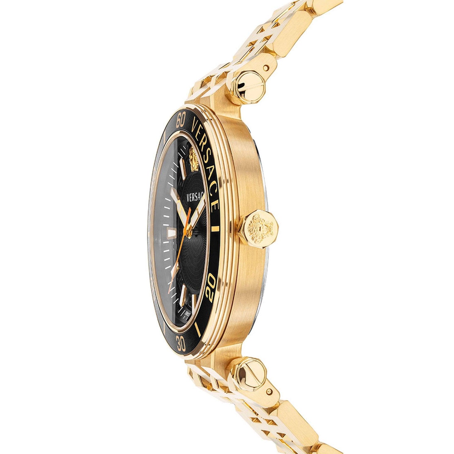 Versace Greca Sport Gold Black Dial Men's Watch - VEZ300721