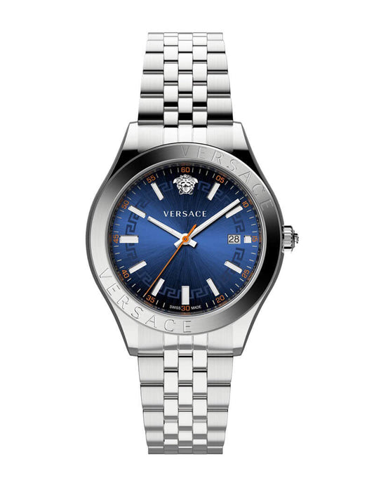 Versace Hellenyium Silver Blue DIal Men's Watch VEVK00921