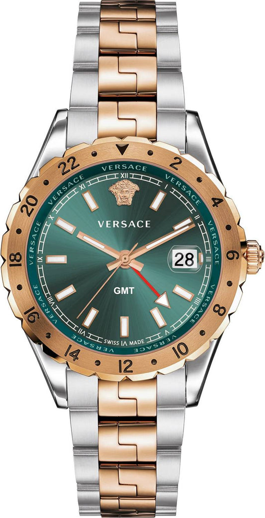 Versace Hellenyium Two-Tone Green Dial Men's Watch - V11050015