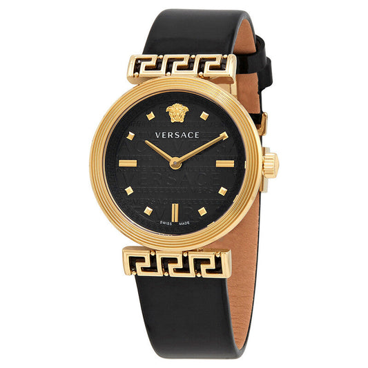 Versace Meander Quartz Black Dial Women's Watch - VELW00420
