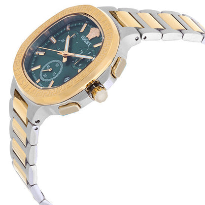 Versace V-Chrono Square Chronograph Quartz Green Dial Watch VEVCA0624