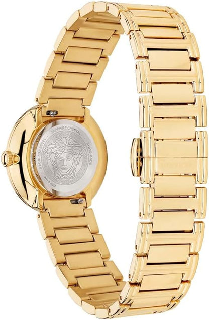 Versace Virtus Mini White Dial Gold Women's Watch - VET300221