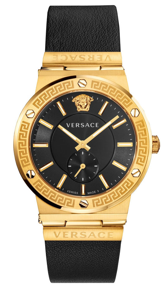 Versace Greca Black Leather Men's Watch VEVI00220