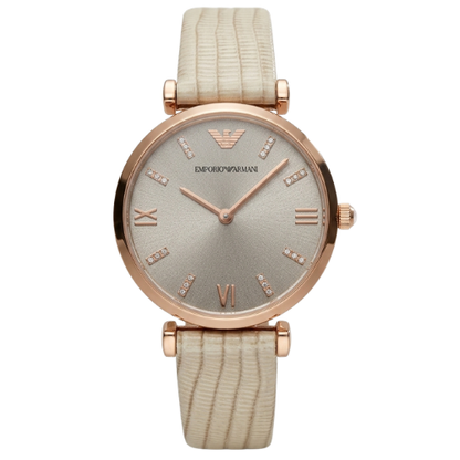 Emporio Armani Retro Warm Grey Dial Ladies Watch AR1681
