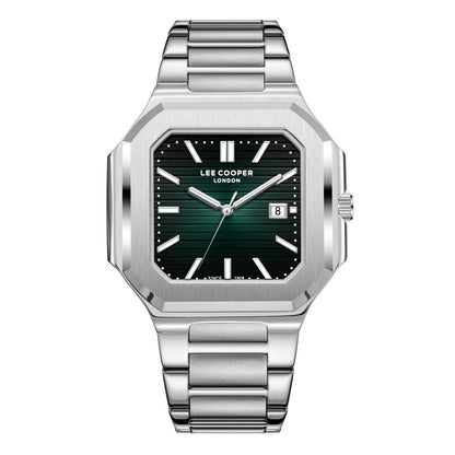 Lee Cooper Maxime Square Case Green Dial Silver Watch - LC08269.370