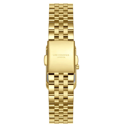 Lee Cooper Classic Square White Dial Gold Watch - LC08135.120