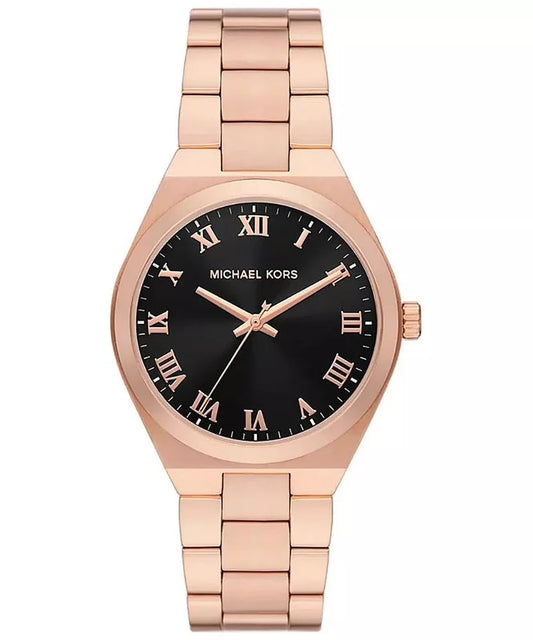 Michael Kors Lennox Three-Hand Rose Gold-Tone Watch - MK7392