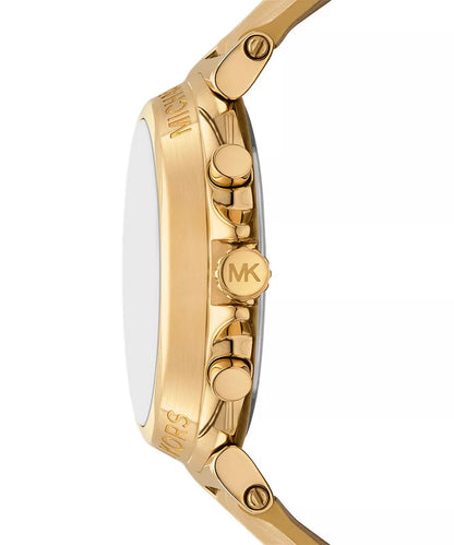 Michael Kors  Maren Chronograph Gold Metallic Genuine Leather Women's Watch - MK7508