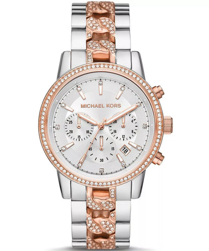 Michael Kors Ritz Chronograph Quartz Crystal White Dial Ladies Watch MK6938