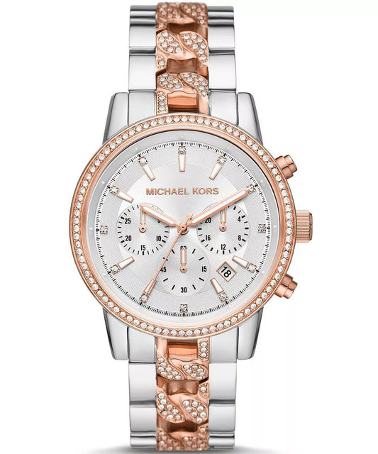 Michael Kors Ritz Chronograph Quartz Crystal White Dial Ladies Watch MK6938