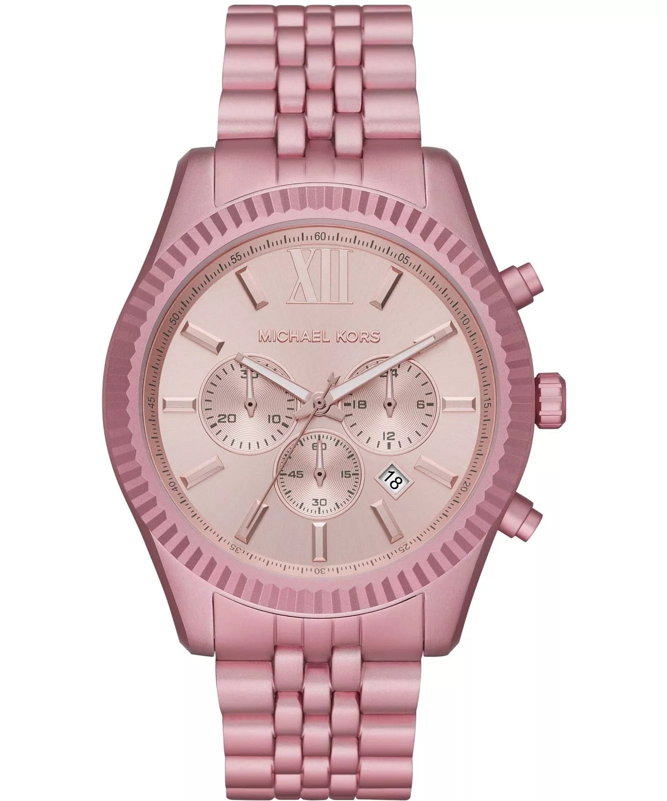 Michael Kors Lexington Chronograph Pink Aluminum Men's Watch - MK8792