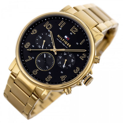 Tommy Hilfiger Daniel Chronograph Black Dial Gold Strap Men's Watch 1791978