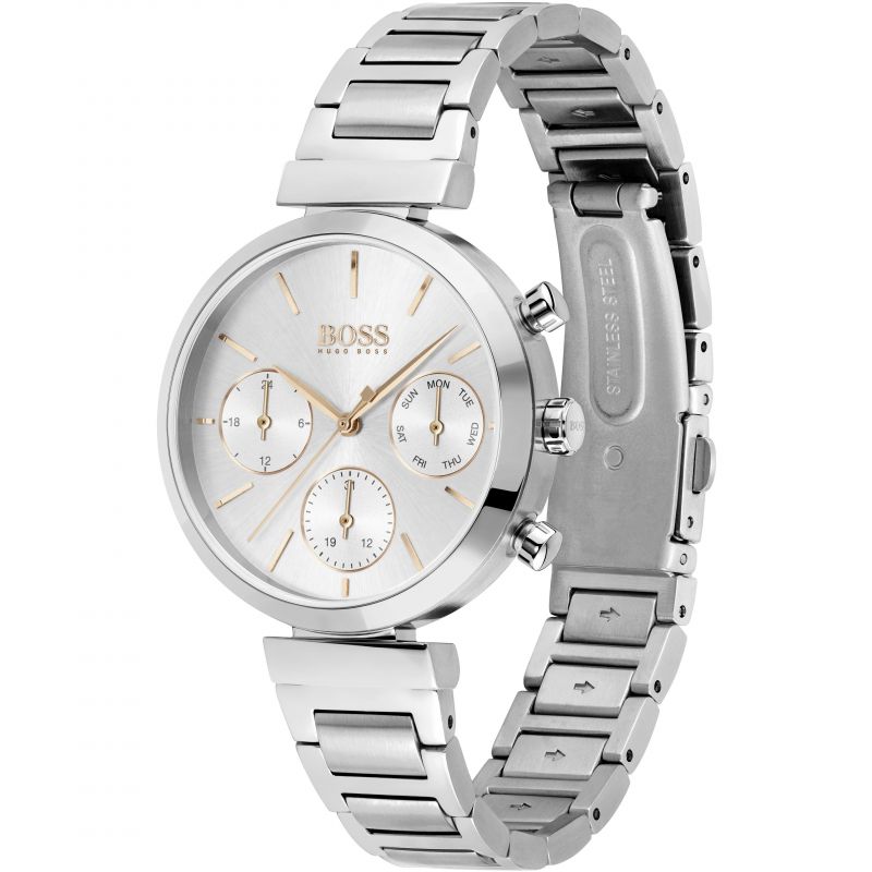 Hugo Boss Flawless Chronograph Silver Women's Watch 1502530 - Big Daddy Watches #2