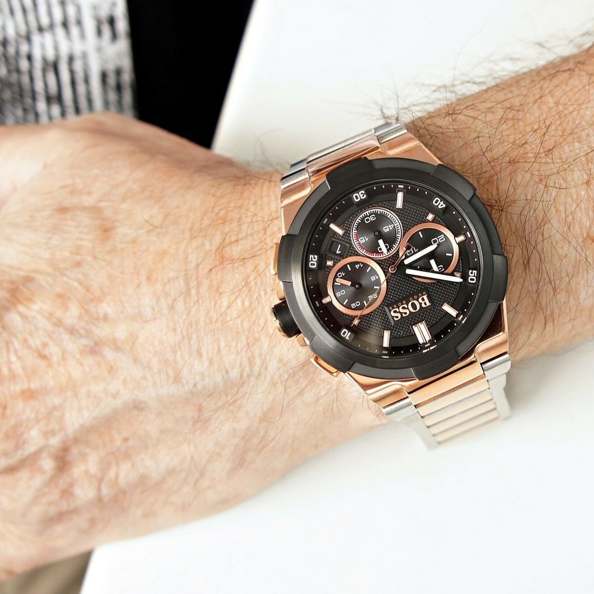 Hugo Boss Chronograph Black Dial Two-Tone Men's Watch 1513358