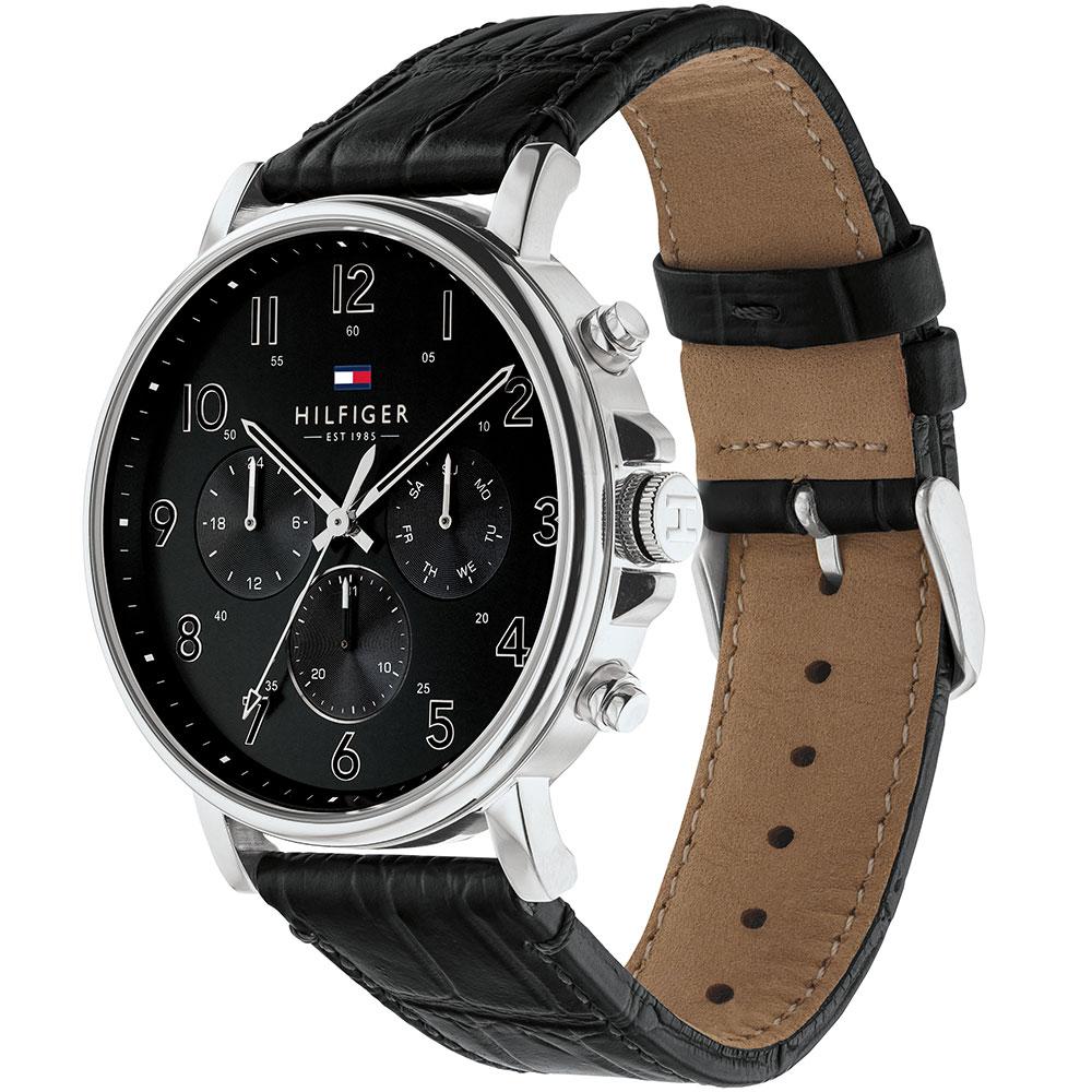 Tommy Hilfiger Multi-function Black Leather Men's Watch 1710381