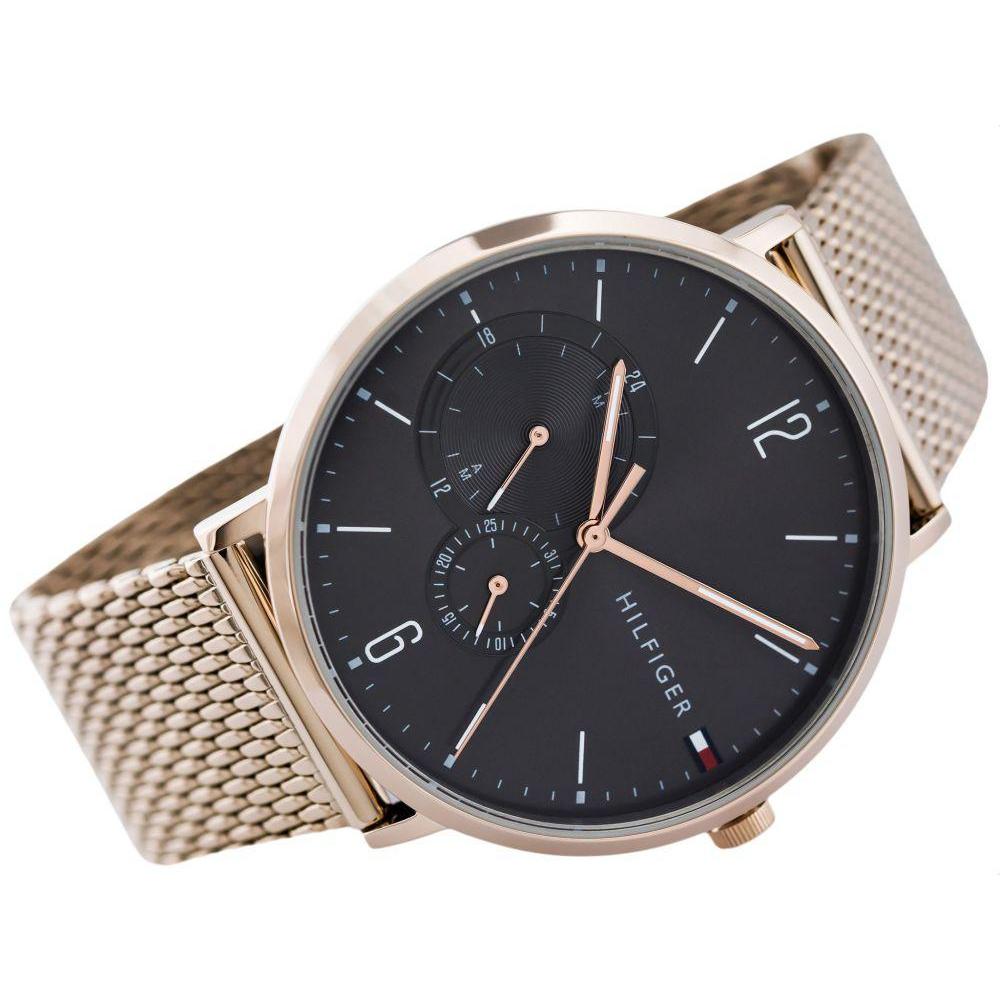 Tommy Hilfiger Grey Dial Rose Gold Mesh Watch 1791506