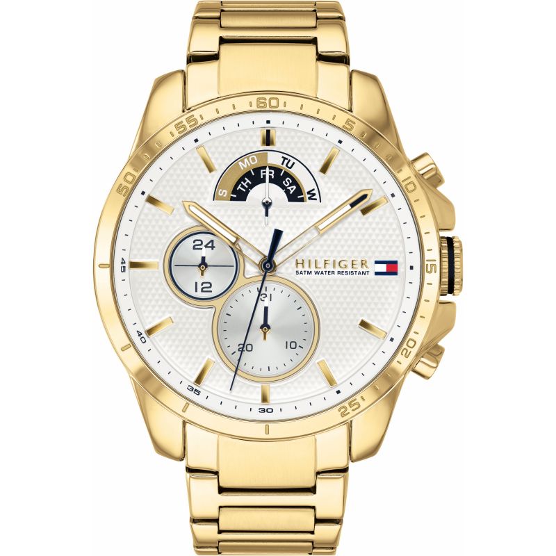 Tommy Hilfiger Gold Steel Men's Multi-function Watch 1791538