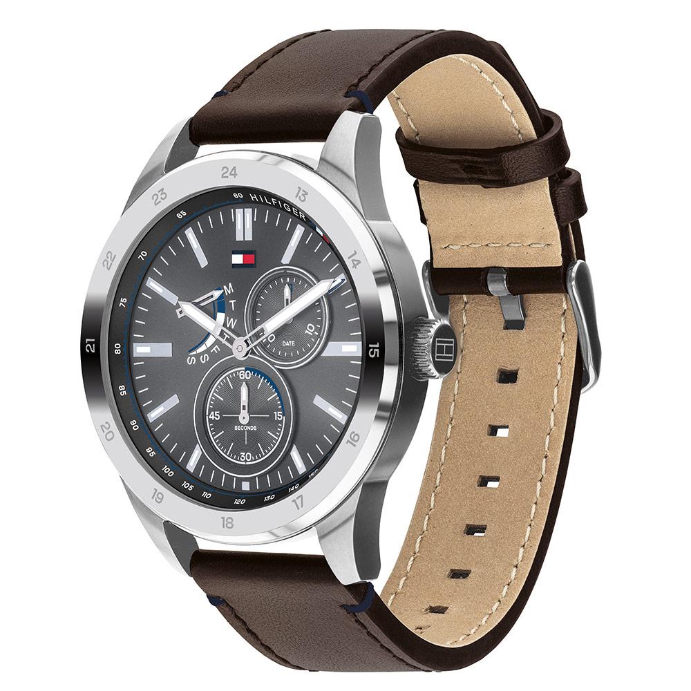 Tommy Hilfiger Multi-function Brown Leather Men's Watch 1791637